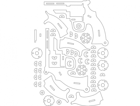 Revolver 2 2mm dxf File