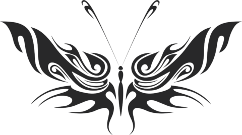 Tribal Butterfly Vector Art 34 DXF File