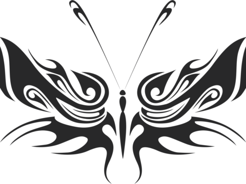 Tribal Butterfly Vector Art 34 DXF File