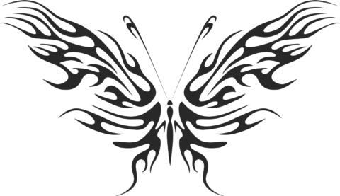 Tribal Butterfly Vector Art 09 DXF File