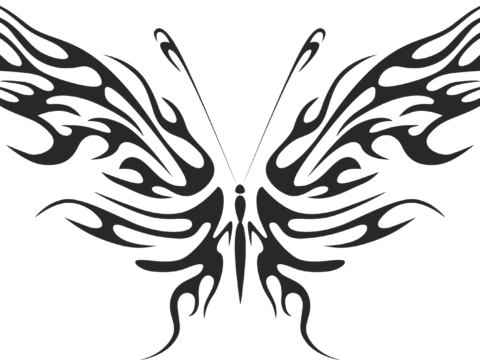 Tribal Butterfly Vector Art 09 DXF File