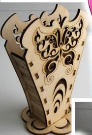 Pencil case wooden box laser cut Free Vector