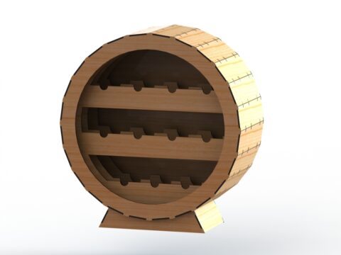 Laser Cut Wine Rack 6mm DXF File