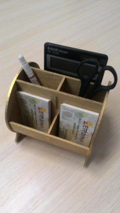 Laser Cut Plywood Desk Organizer Free Vector