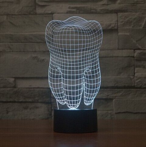 Tooth Shape 3D Lamp Vector Model Free Vector
