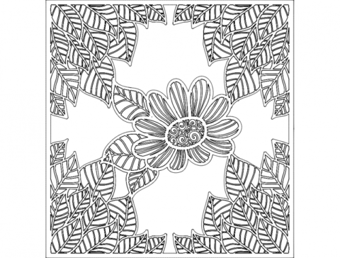 Quadro Flores dxf File