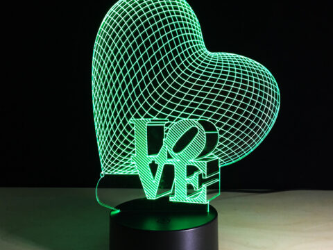 Love Heart Night Light Free Vector