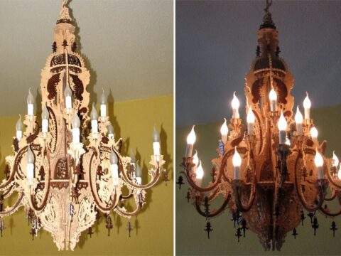 Sphinxes Chandelier Scroll Saw Fretwork Pattern PDF File