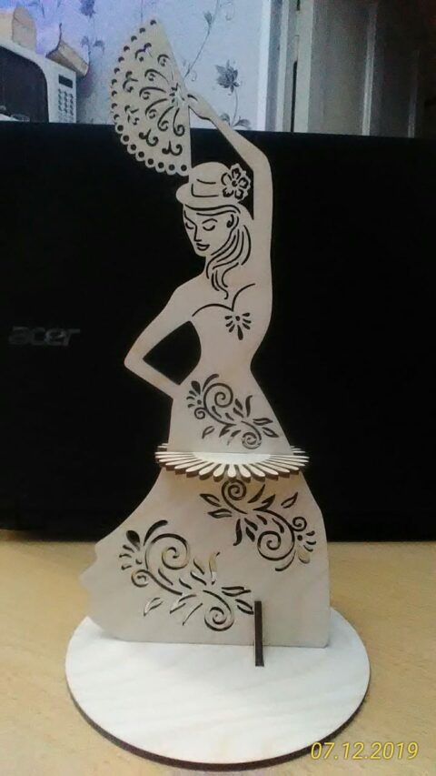 Dancing Lady Napkin Holder DXF File