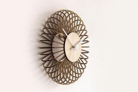Laser Cut Ultra Modern Wall Clock Template Free Vector