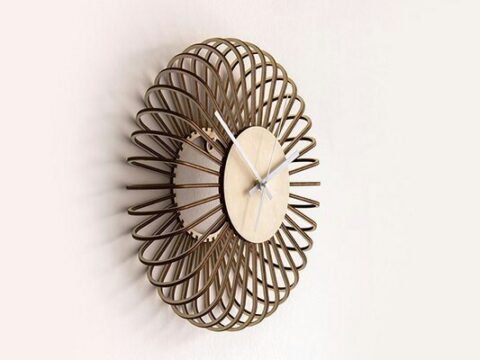 Laser Cut Ultra Modern Wall Clock Template Free Vector