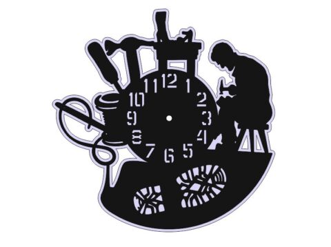 Laser Cut Vinyl Record Clock Free Vector
