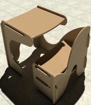 Kids Desk With Chair Study Desk Laser Cut CNC Router Plans Free Vector