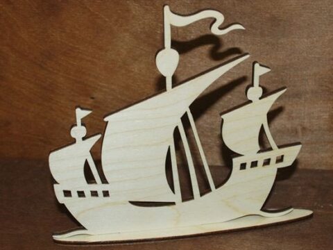 Laser Cut Sailing Ship Table Decor Free Vector