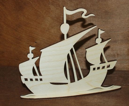 Laser Cut Sailing Ship Table Decor Free Vector