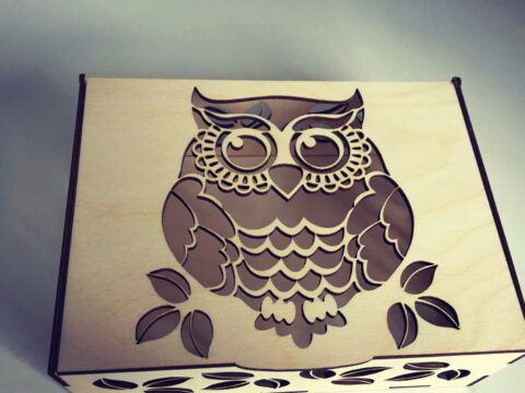 Laser Cut Box with Lid Template Free Vector