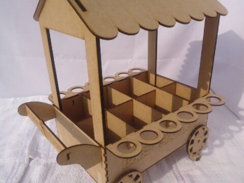 Laser Cut Sweet Trolly Candy Cart Template Free Vector