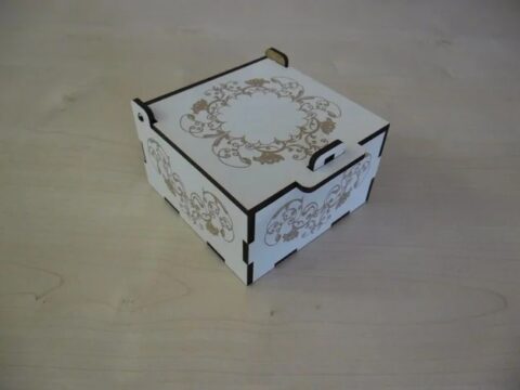 Laser Cut Engraved Small Box With Lid And Lock Free Vector