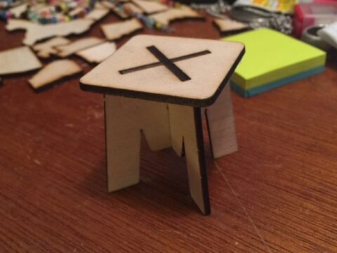 Laser Cut Dollhouse Table Template SVG File