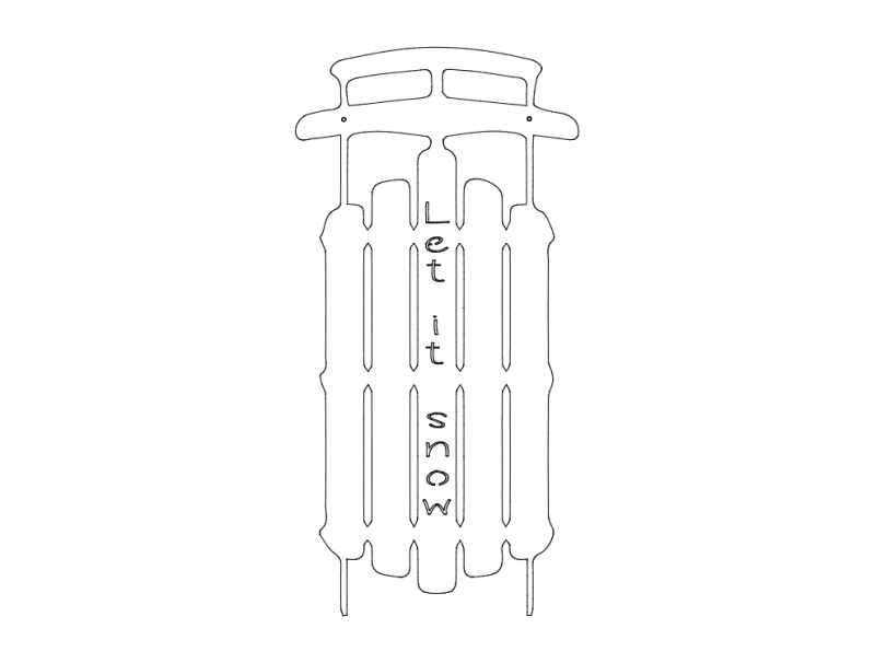 Let It Snow Sled dxf File