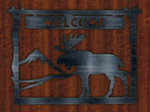 Plate Welcome Deer Free Vector