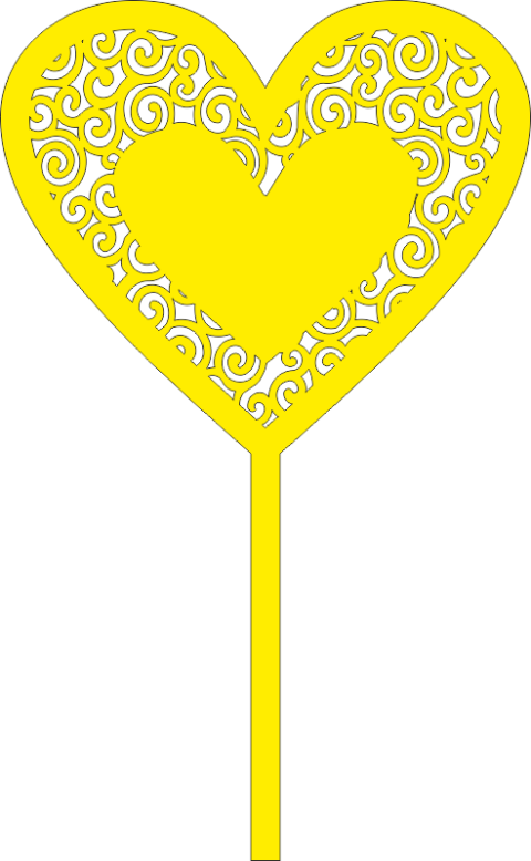 Decor Heart Topper Laser Cut Free Vector