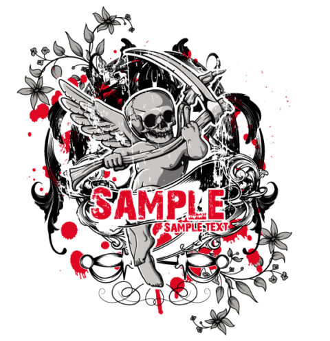 Grunge Vector T Shirt Design Free Vector