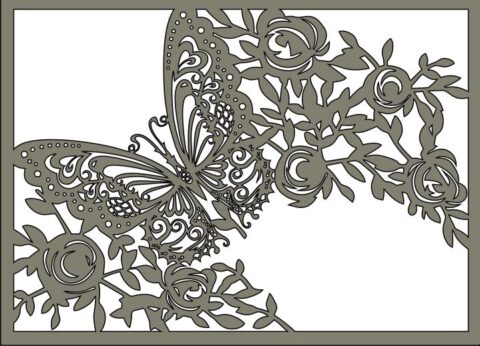 Laser Cut Butterfly Stencil Free Vector