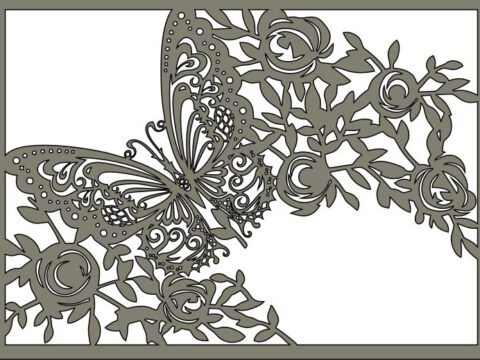 Laser Cut Butterfly Stencil Free Vector