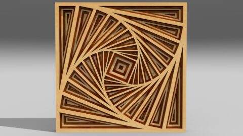 Laser Cut Multilayer 3D Ornament Free Vector