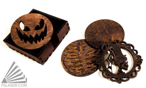 Laser Cut Halloween Coasters SVG File