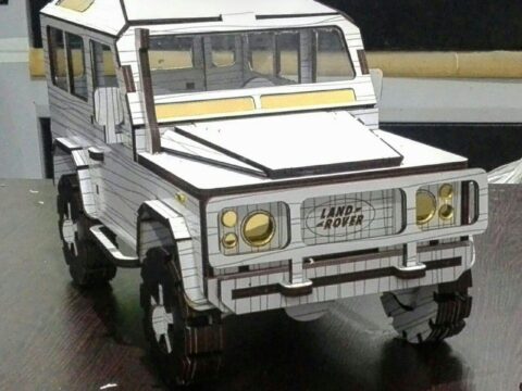 Land Rover Defender Laser Cut 3D Model Kit DXF File