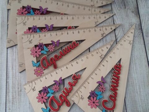 Laser Cut Personalised Wooden Rulers Free Vector