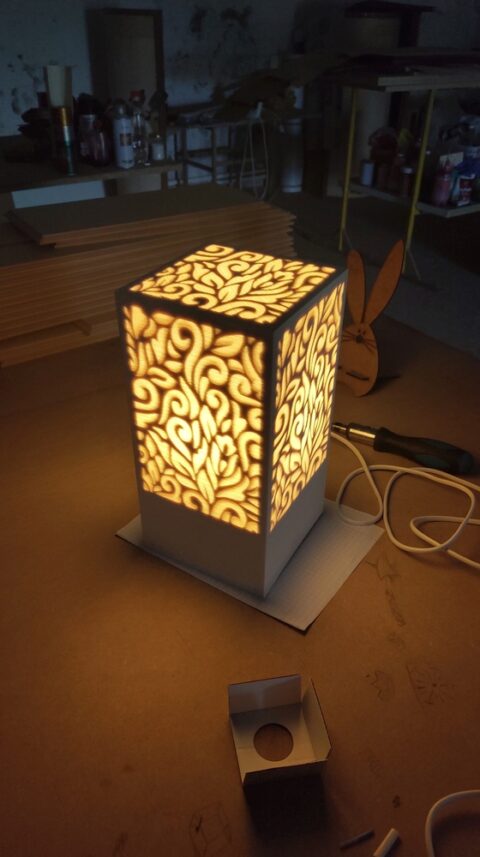 Laser Cut Decorative Night Light Lamp Free Vector