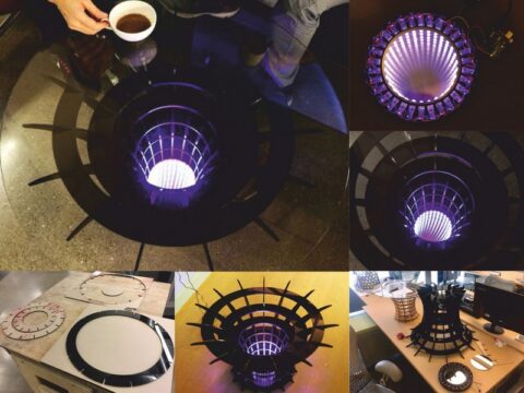 Round Coffee Table Laser Cut Free Vector