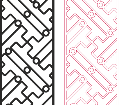 Partition Design pattern for laser cut wood dxf File