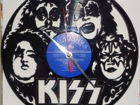 Vinyl Record Wall Clock Kiss DXF File