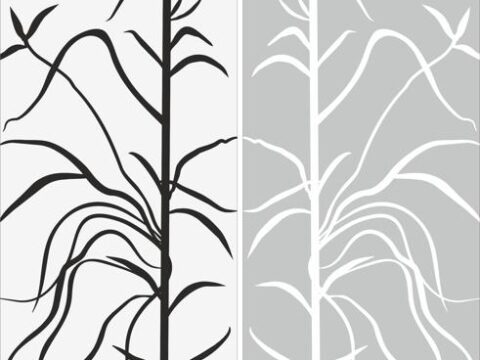 Tree And Leaf Abstract Pattern Sandblast Pattern Free Vector