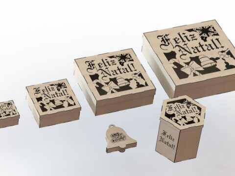 Wooden box template for laser cut Free Vector