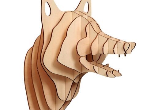 Fox Head 3D Puzzle Plan Free Vector