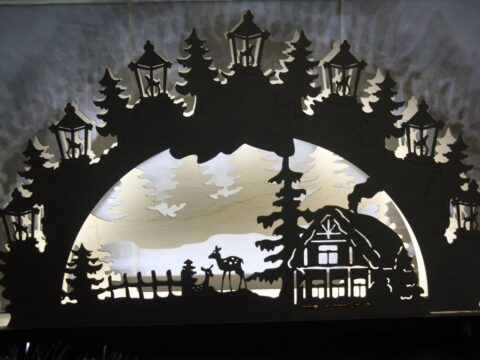Night Light Scenery Laser Cutting Free Vector