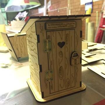 Toilet piggy bank Laser Cut Free Vector