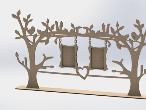 Laser Cut Tree Frame Free Vector