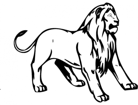 Lion Animal Mascot dxf File