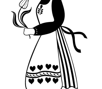 Woman with Flowers in Hand Free Vector