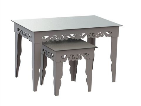 Vintage Nesting Tables Pair Laser Cut CNC Router DXF File