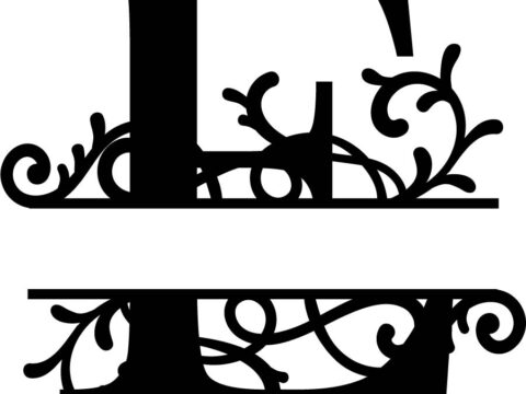 Flourished Split Monogram E Letter Free Vector