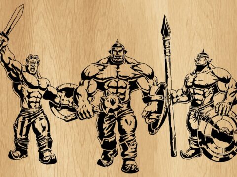 Laser Cut Three Heroes Wall Art Decor Free Vector