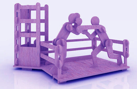 Boxing Pen Holder Stand 3mm Free Vector