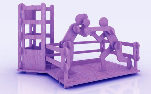 Boxing Pen Holder Stand 3mm Free Vector